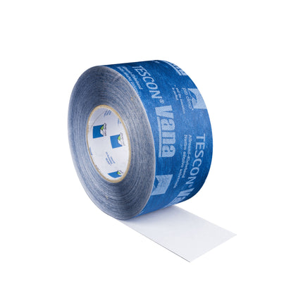 Pro Clima TESCON VANA 75 mm: robusztus, többcélú légzáró szalag párafékezők, alátétfóliák toldásainak és faalapú lapok illesztésének tömítésére.