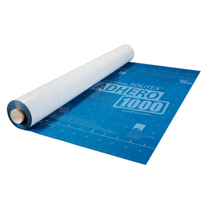 Pro Clima SOLITEX ADHERO 1000: vékonyabb, költséghatékony öntapadó fólia faszerkezetek páraáteresztő csapadékvédelmére az építési fázis alatt.