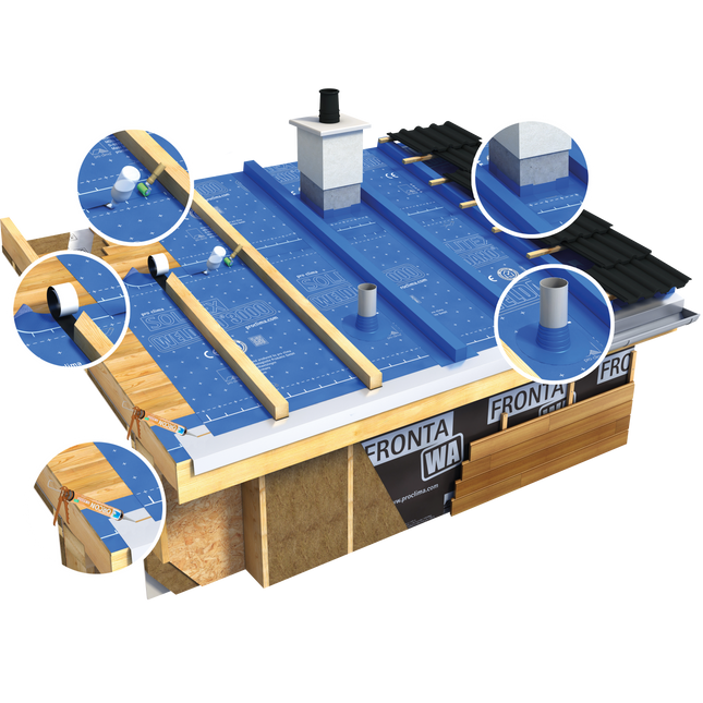 Pro Clima SOLITEX WELDANO homogén módon hegeszthető, vízhatlan alátéthéjazat: extrém páraáteresztő és vízzáró tetőfólia alacsony hajlásszögű tetőkhöz, amely oldószeres hegesztéssel vagy forró levegővel válik egybefüggő vízzáró páncéllá.